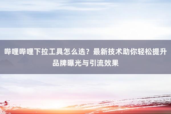 哔哩哔哩下拉工具怎么选？最新技术助你轻松提升品牌曝光与引流效果