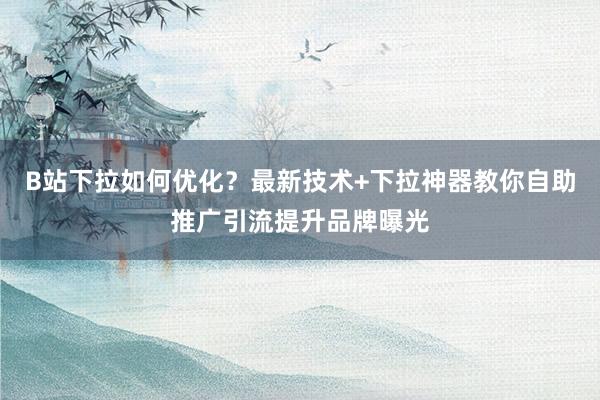 B站下拉如何优化？最新技术+下拉神器教你自助推广引流提升品牌曝光