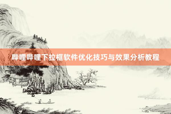 哔哩哔哩下拉框软件优化技巧与效果分析教程