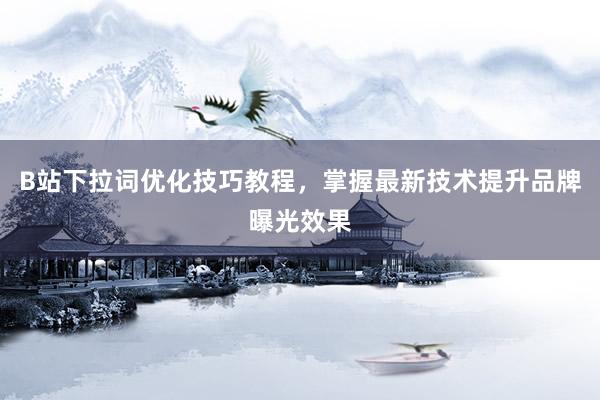 B站下拉词优化技巧教程，掌握最新技术提升品牌曝光效果