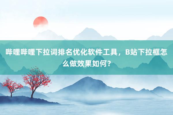 哔哩哔哩下拉词排名优化软件工具，B站下拉框怎么做效果如何？