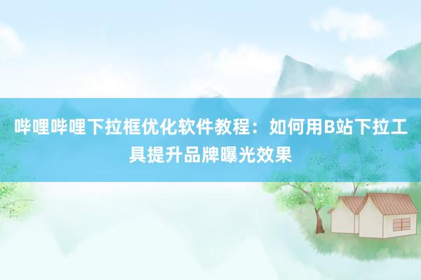 哔哩哔哩下拉框优化软件教程：如何用B站下拉工具提升品牌曝光效果