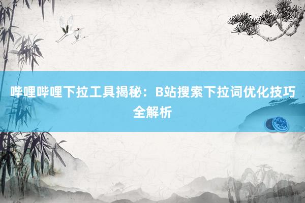 哔哩哔哩下拉工具揭秘：B站搜索下拉词优化技巧全解析