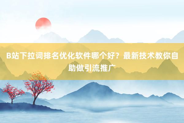 B站下拉词排名优化软件哪个好？最新技术教你自助做引流推广