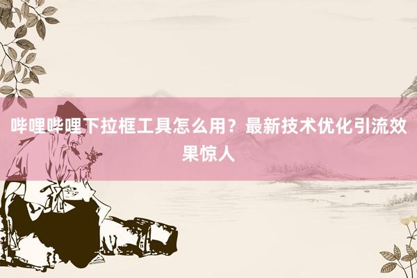 哔哩哔哩下拉框工具怎么用？最新技术优化引流效果惊人
