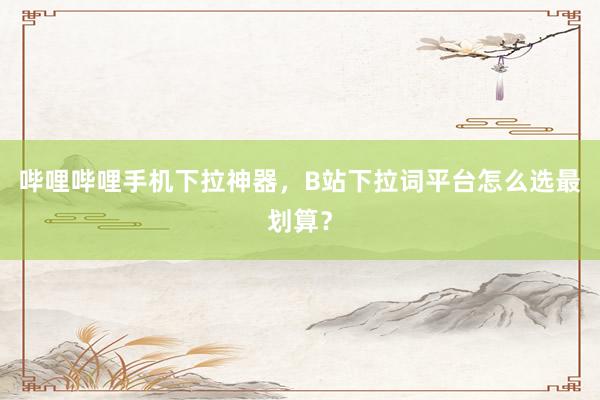 哔哩哔哩手机下拉神器，B站下拉词平台怎么选最划算？