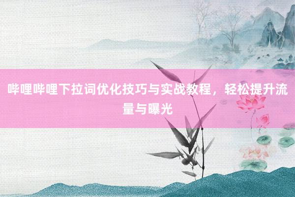 哔哩哔哩下拉词优化技巧与实战教程，轻松提升流量与曝光