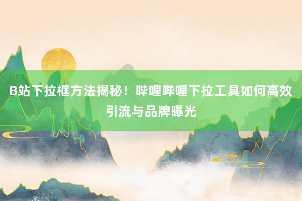B站下拉框方法揭秘！哔哩哔哩下拉工具如何高效引流与品牌曝光