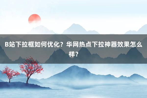 B站下拉框如何优化？华网热点下拉神器效果怎么样？