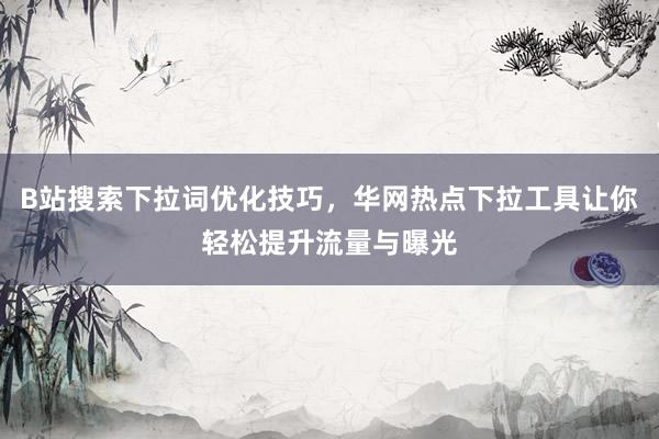 B站搜索下拉词优化技巧，华网热点下拉工具让你轻松提升流量与曝光