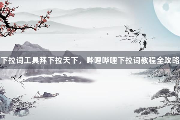 下拉词工具拜下拉天下，哔哩哔哩下拉词教程全攻略