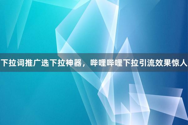 下拉词推广选下拉神器，哔哩哔哩下拉引流效果惊人